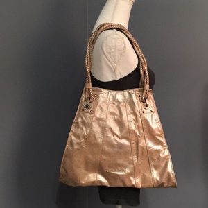 BCBGMAXAZRIA metallic gold shoulder bag
